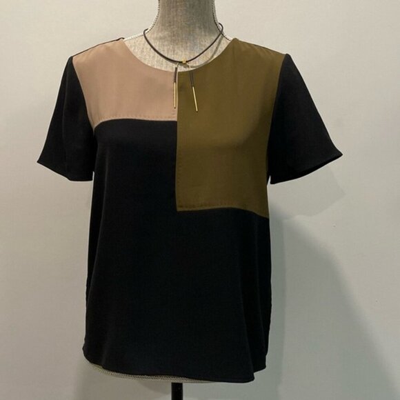Zara Black Colour Block Top size medium - Picture 3 of 12